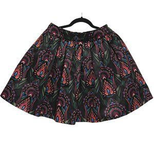 Alice + Olivia Satin Botanical Print Pleated Skirt Size 6